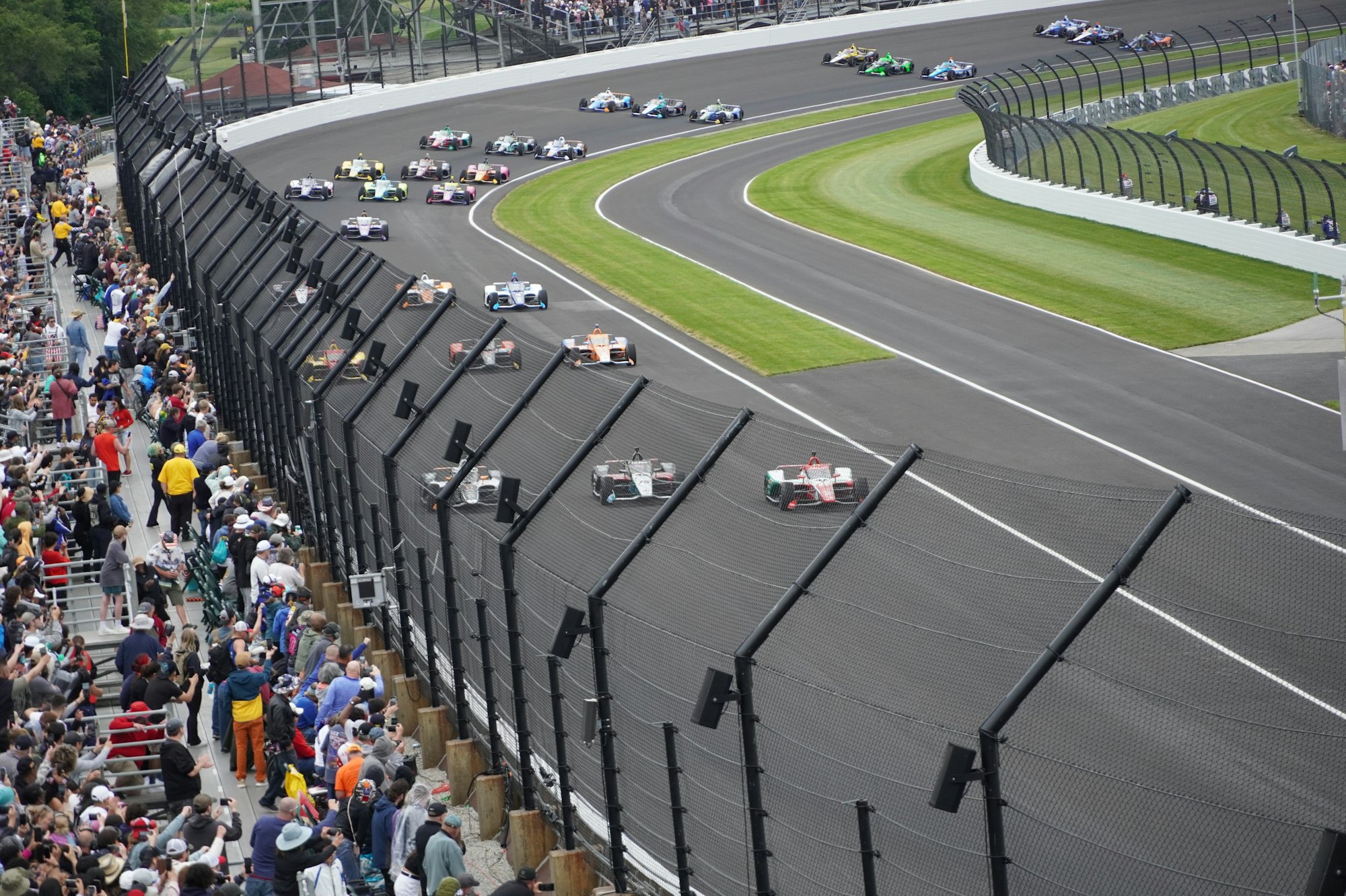 Formula 1 cars racing